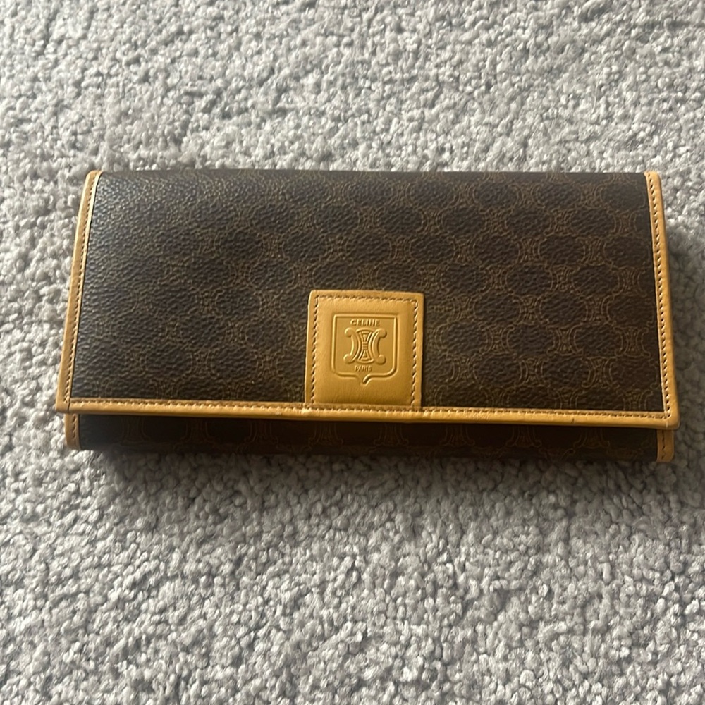 Vintage Celine brown Macadam wallet